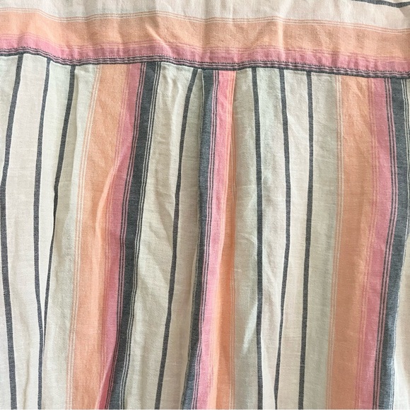 ASOS Striped 100% Cotton Blouse Lagenlook Pink Orange Gray Cream Large - Picture 8 of 8